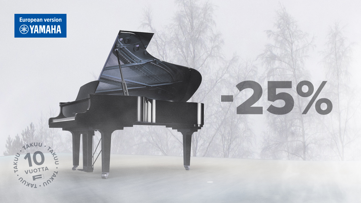 Yamaha-pianot ja -flyygelit nyt -25 %
