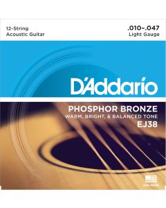 D'addario EJ38 Phosphor Bronze 10-47, 12-kielisen kitaran kielisarja 