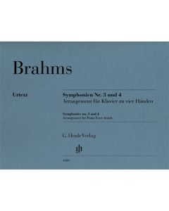  BRAHMS SYMPHONIES 3+4 PIANO 4-HANDS  HENLE URTEXT 