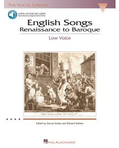  ENGLISH SONGS RENAISSANCE TO BAROQU +ONLINE AUDIO VOCAL LIBRARY LOW V 